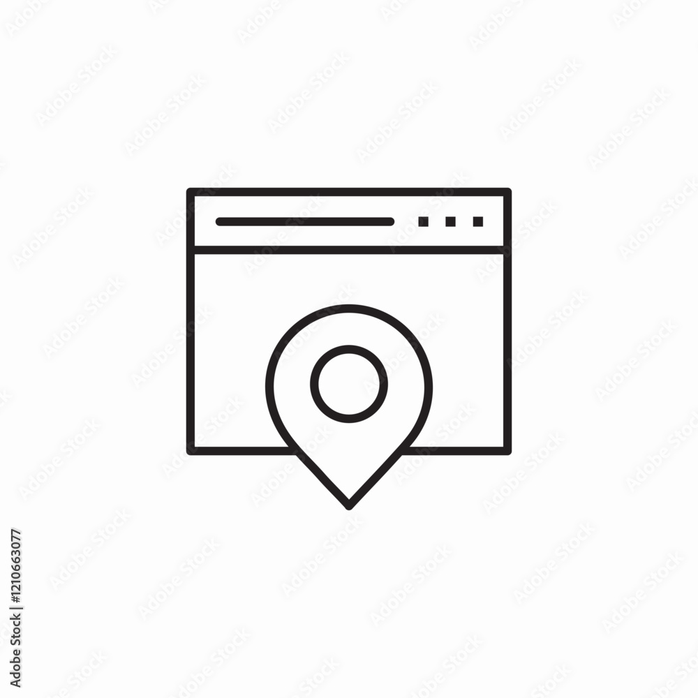 location web window icon sign vector location web window icon sign vector