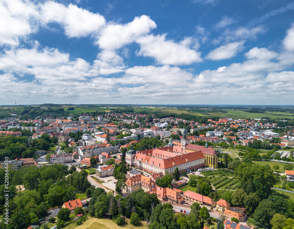 Summer skyline cityscape of Trzebnica, Dolny Śląsk, Poland