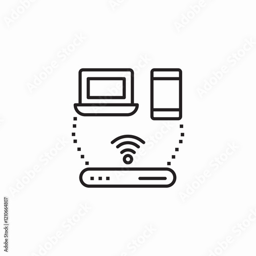 router device connection icon sign vector