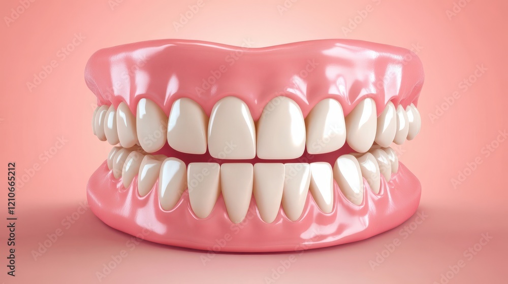 Obraz premium Dental Row 3D Teeth Close-Up