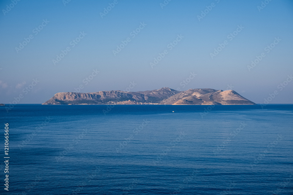 Sea view from Kas towards Kastellorizo greek island in Mediterranean sea. Summer in Turkey. Amazing summer place Sea view from Kas towards Kastellorizo greek island in Mediterranean sea. Summer in Turkey. Amazing summer place