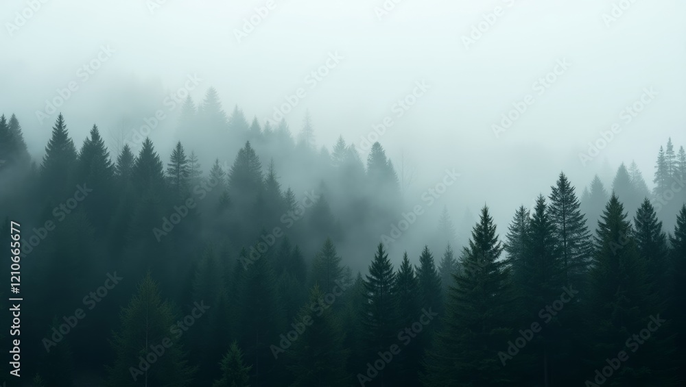 Enchanted misty evergreen forest Enchanted misty evergreen forest
