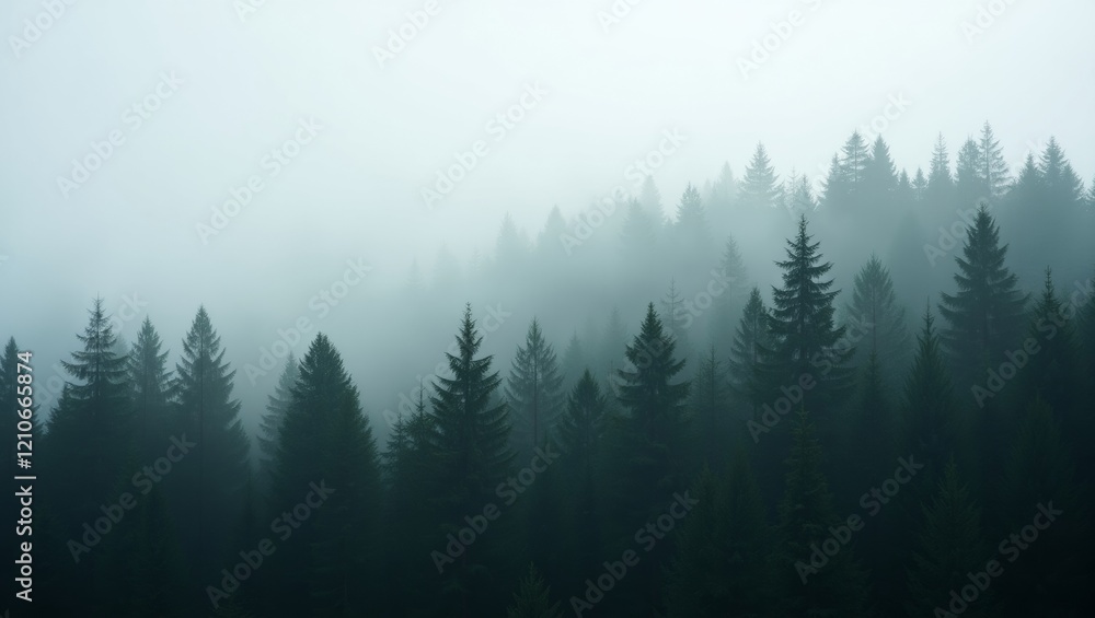 Mystical forest in mist Mystical forest in mist