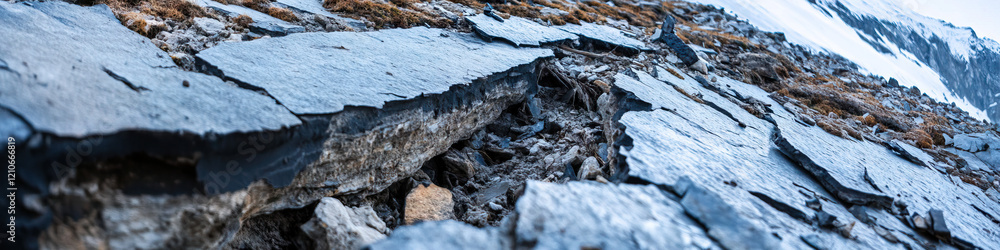 Fractured Rock Formation with Sparse Vegetation Fractured Rock Formation with Sparse Vegetation