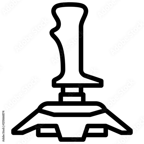 joystick icon in outline style isolated on white
