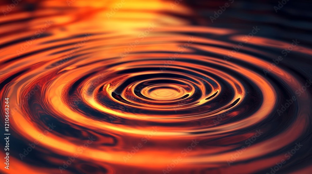 A beautiful pattern of water ripples with warm orange and red colors from the sunset. It's like a peaceful painting of nature. A beautiful pattern of water ripples with warm orange and red colors from the sunset. It's like a peaceful painting of nature.