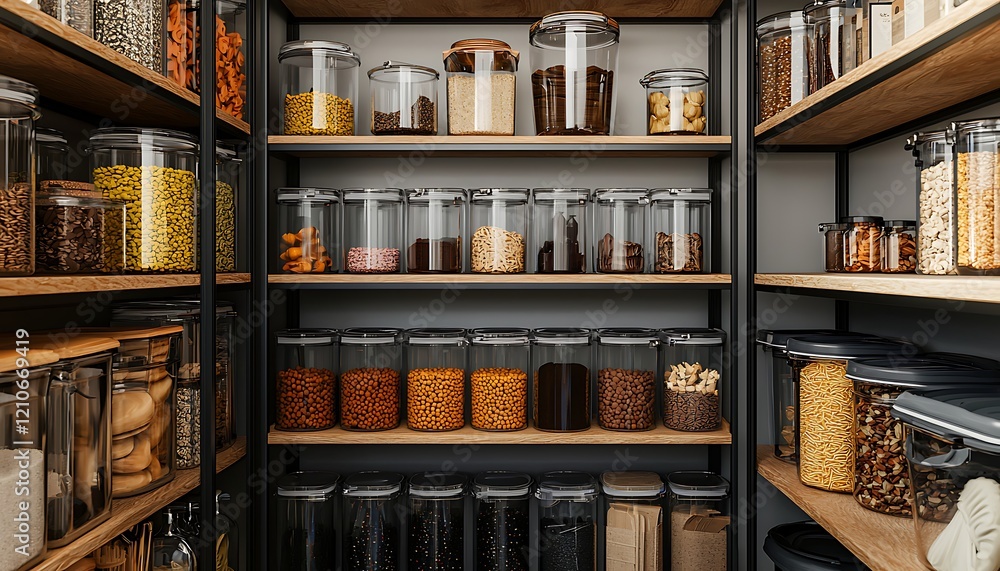 Transformation a cluttered storage room into a clean and organized pantry with labeled containers Transformation a cluttered storage room into a clean and organized pantry with labeled containers