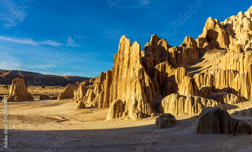 Spectacular view of the volcanic clay formations at Cathedral Gorge State Park, Nevada photo