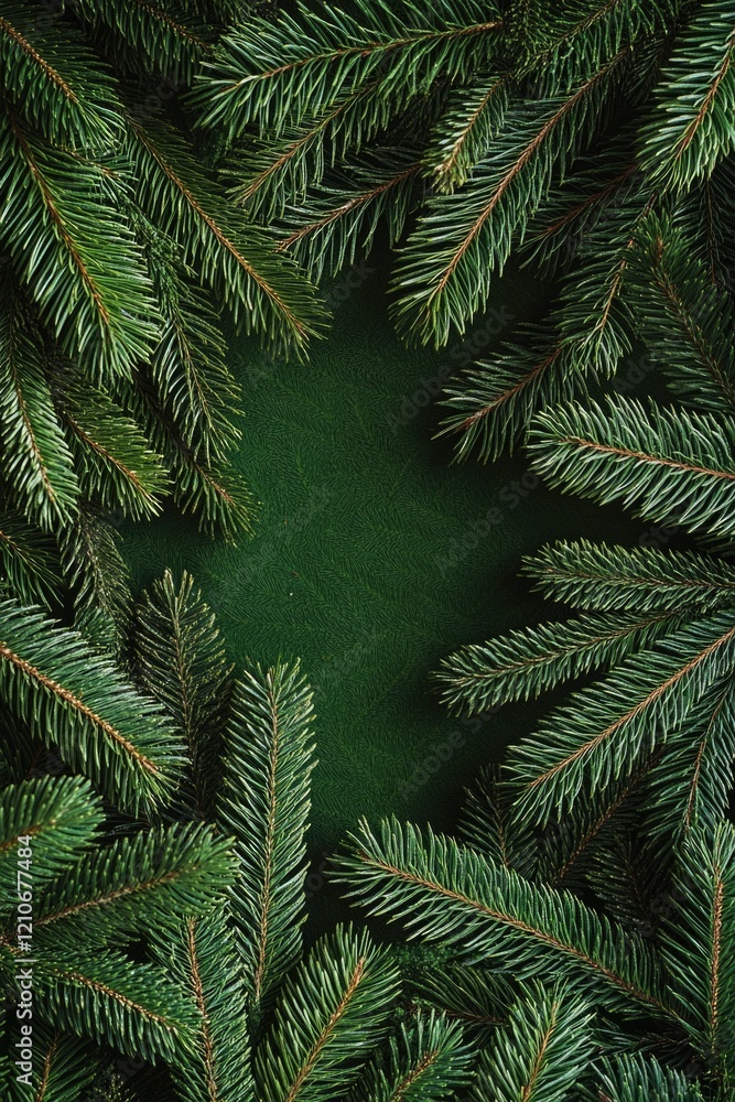 A close-up view of a pine tree on a green background, ideal for use in designs and illustrations A close-up view of a pine tree on a green background, ideal for use in designs and illustrations