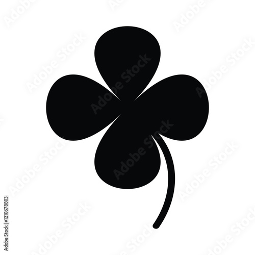 four leaf clover isolated on white, Four leaf lucky plant vector icon logo illustration