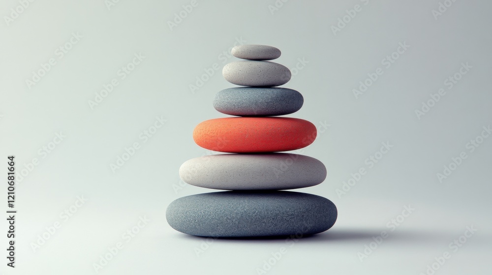 Serene Stack of Colorful Stones on a Soft Background Serene Stack of Colorful Stones on a Soft Background