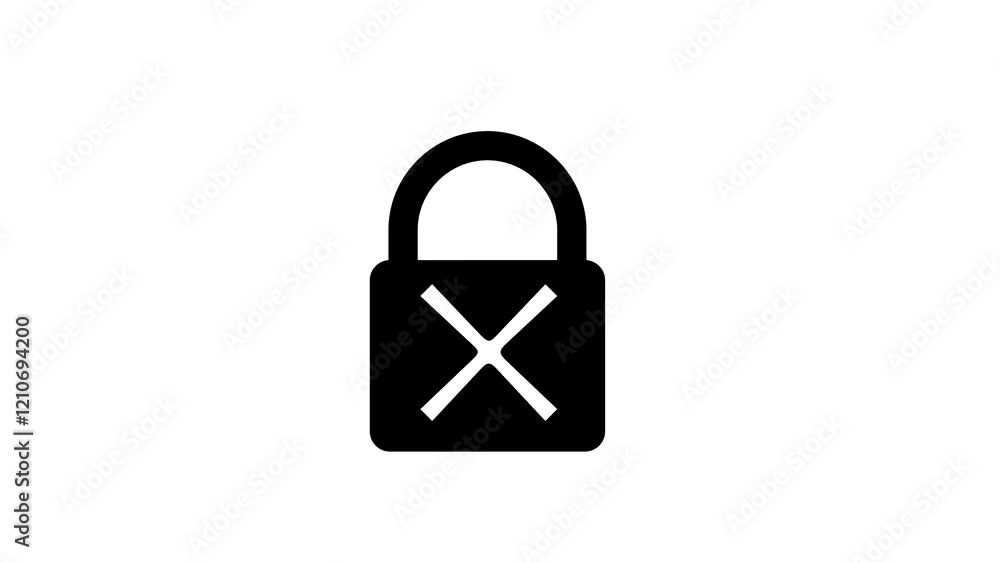 Fingerprint padlock, lock, closed and access denied, graphic animation. Black. Transparent background motion design. 4K resolution Fingerprint padlock, lock, closed and access denied, graphic animation. Black. Transparent background motion design. 4K resolution