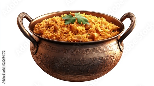 Chicken Biryani in a Traditional Indian Cooking Pot - Concept