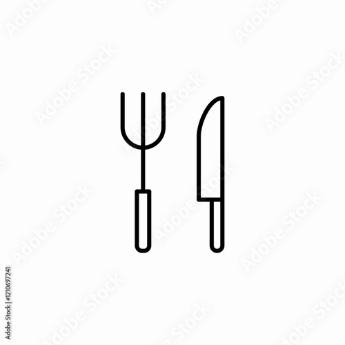 fork knife tableware icon sign vector