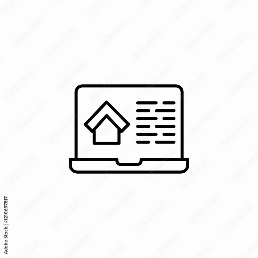 laptop housing website icon sign vector laptop housing website icon sign vector