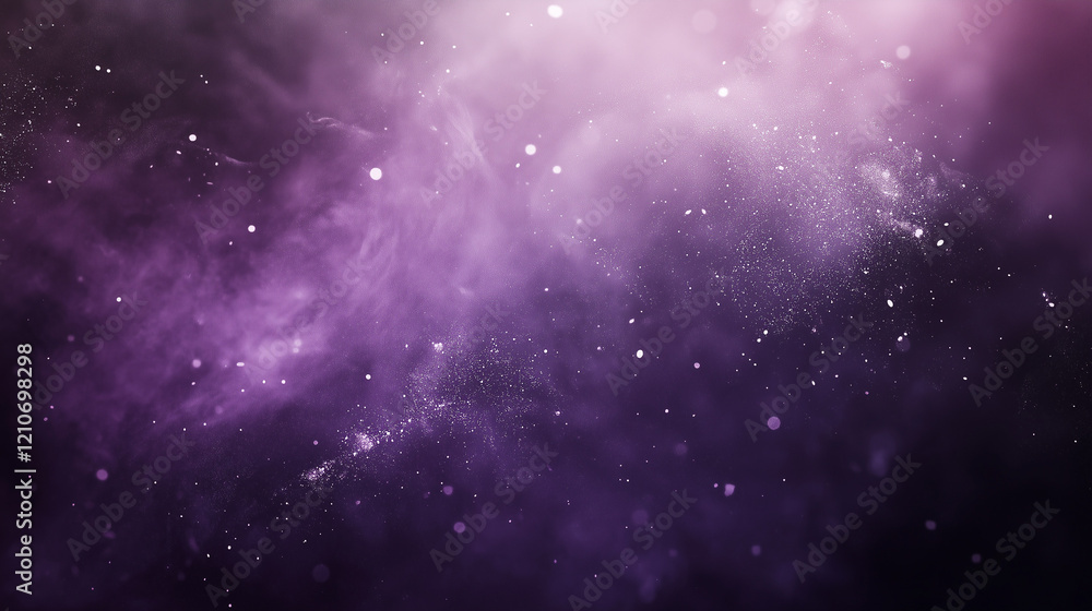 Obraz premium A banner with A mystical slate purple hue, distressed with transparent black textures and soft white specks scattered across the surface, creating a sense of mystery and depth.
