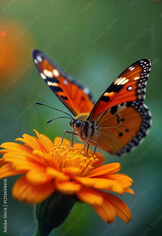 Obraz premium Butterfly perched on a blooming flower