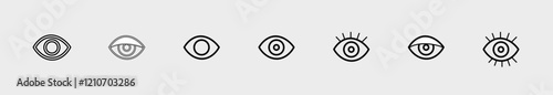 Eye icon set. Eyesight symbol. Retina scan eye icons. Simple eyes collection.