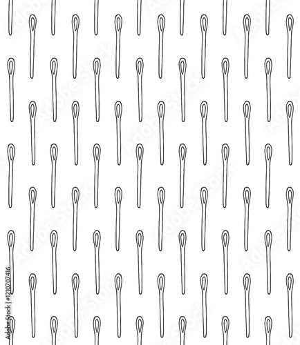 Vector seamless pattern of hand drawn sketch doodle outline needle isolated on white background