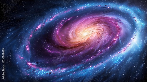 Stunning Spiral Galaxy Cosmic Nebula Space Background Celestial Art Universe Wallpaper Vivid Colors