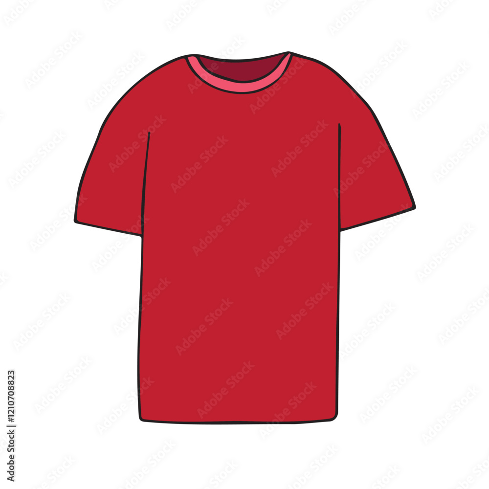 Vector hand drawn sketch doodle red t-shirt isolated on white background Vector hand drawn sketch doodle red t-shirt isolated on white background