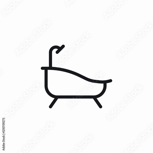shower tub icon sign vector
