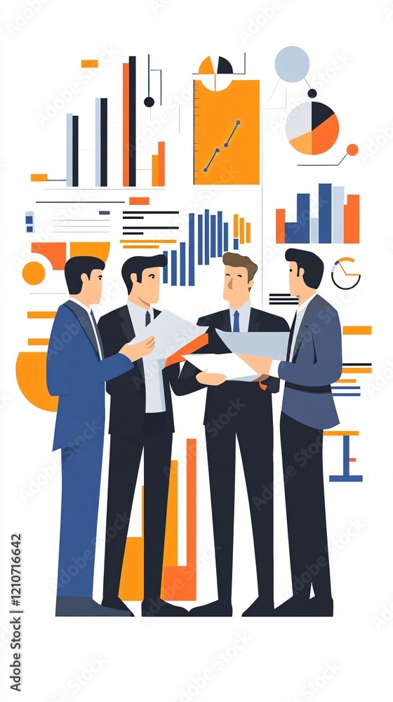 Obraz premium Business Professionals Collaborating on Data Analysis and Strategic Planning