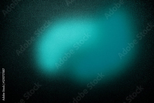 Circle round spot stain light oval ellipse lightspot ray . Black dark emerald green blue turquoise agua cyan white abstract background. Bright glow shine. Noise grain. Design. photo