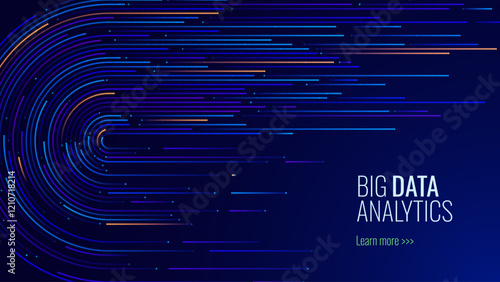 High Speed Light Particles Internet Data Cloud Technology Background. Digital Road Fast Speed Internet Broadband Data Flow Concept. Science Tech Research Presentation Bg. Vector Illustration.