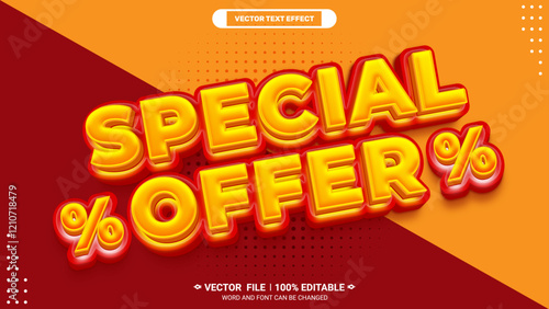 Special offer shopping deal poster design with 3d editable vector text style effect 