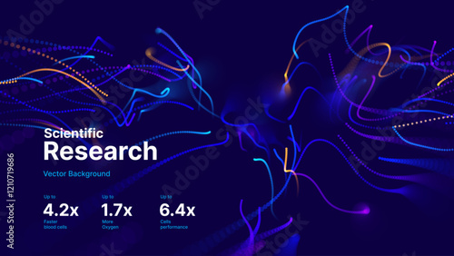 Digital Big Data Flow Vector Background. Big Data Technology Lines. Abstract Science Technology Illustration. Big Data Neural Network Background Concept. AI Visualization Concept. Vector.