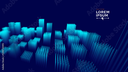 Smart Digital City Invest Concept. Urban Architecture High Towers Concept of the Future City. BIM - Building Information Modeling. Business Industry Construction. Vector Illustration.