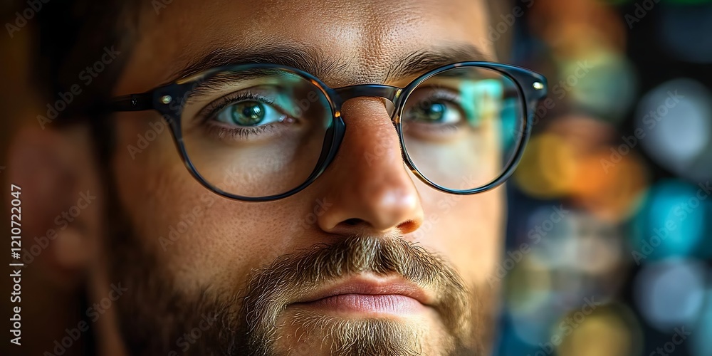 Close-up portrait of a man with glasses. Close-up portrait of a man with glasses.