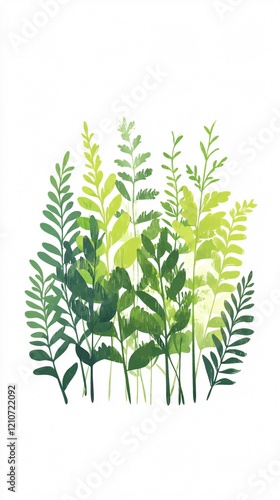 Wallpaper Mural Lush Green Foliage: A Botanical Illustration of Plants and Flowers Torontodigital.ca