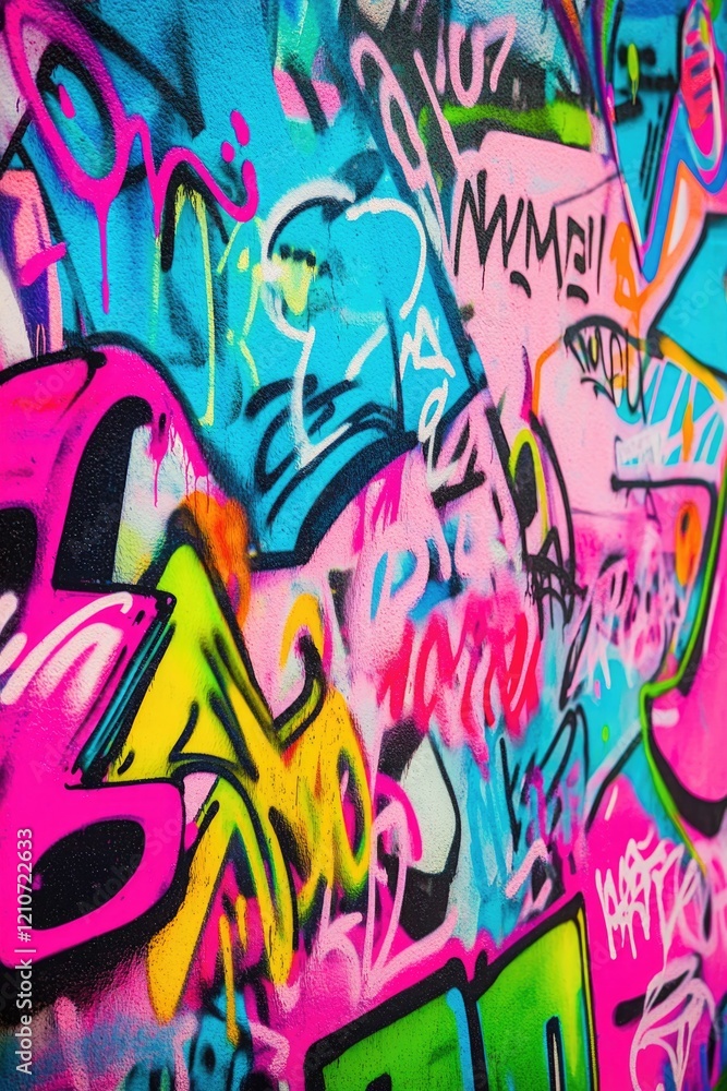 Naklejka premium Urban street art featuring vibrant colors and unique designs