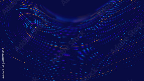 High Speed Light Particles Internet Data Background. Digital Road Fast Speed Internet Broadband Data Flow Concept. Light Arc Turn Twist Bend Effect. Vector Illustration.