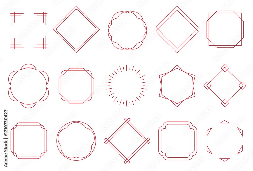 Geometric frames. Set of simple line frames with double stroke. Geometric Polygonal Frames Thin Line Set for Invitation Decoration..eps Geometric frames. Set of simple line frames with double stroke. Geometric Polygonal Frames Thin Line Set for Invitation Decoration..eps