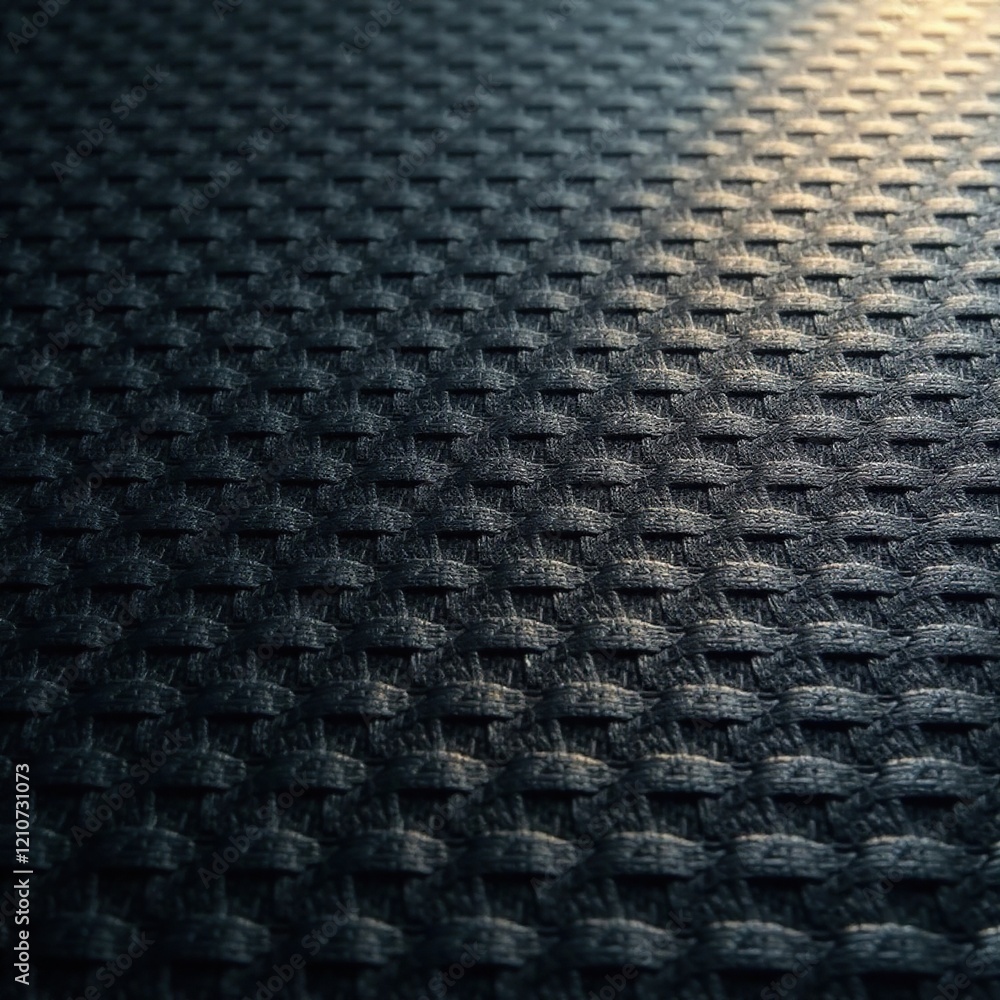 Dark gray matting fabric woven with large threads shows sun highlights, darkness, grey Dark gray matting fabric woven with large threads shows sun highlights, darkness, grey