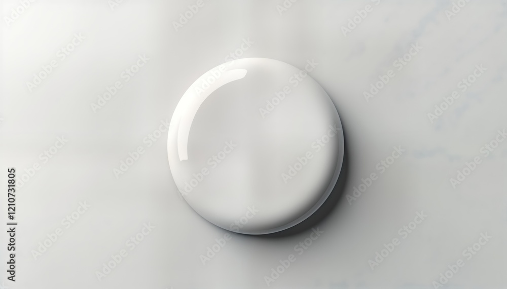 Glossy white round badge. Empty blank circle button. Realistic metallic look. Clean design. Suitable for advertising. Modern illustration. Isolated object. Three dimensional pin badge. Design Glossy white round badge. Empty blank circle button. Realistic metallic look. Clean design. Suitable for advertising. Modern illustration. Isolated object. Three dimensional pin badge. Design