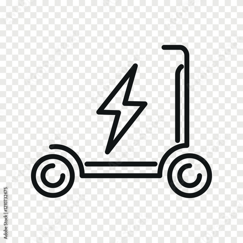 Electric scooter outline vector icon