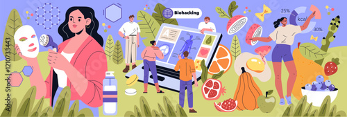 Biohacking. Flat Vector Illustration