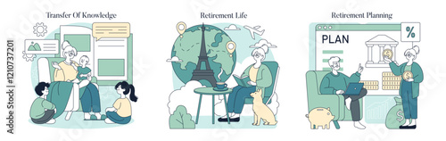 Life Moments. Flat Vector Illustration