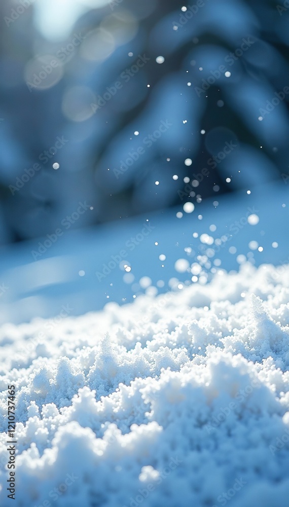 Tiny snowflakes dance in the air over a snowy expanse, white, snow Tiny snowflakes dance in the air over a snowy expanse, white, snow