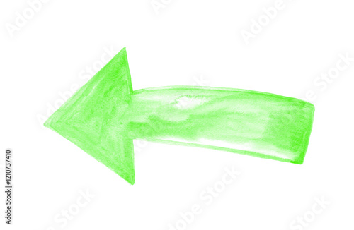 Green arrow isolated on white background