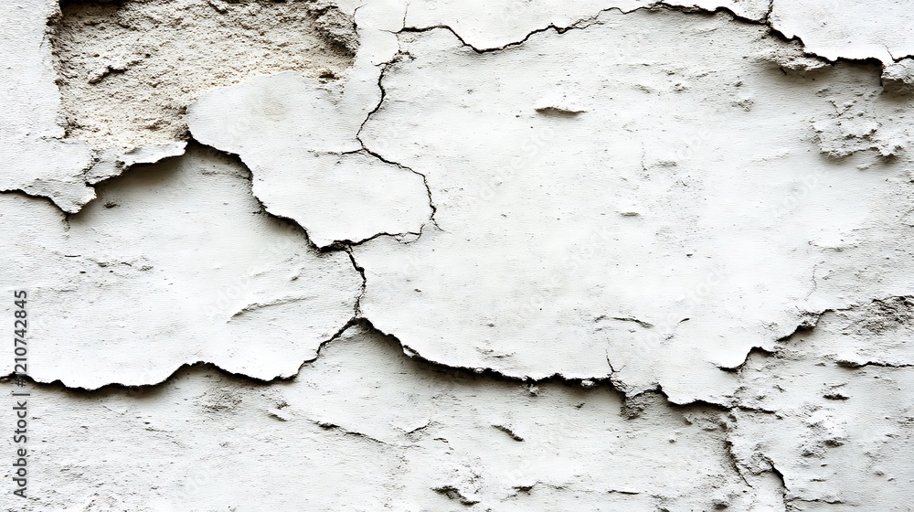 Weathered White Wall Surface Shows Extensive Cracking And Peeling Weathered White Wall Surface Shows Extensive Cracking And Peeling