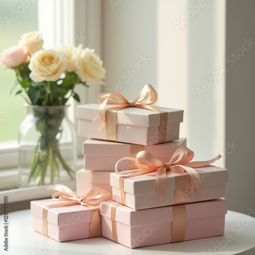 gift box and flowers
