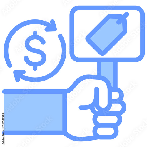 Market Foreclosure Blue Icon