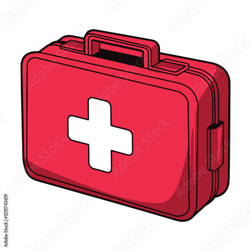 Flat first aid kit vector icon. Med kit for health and emergency care. for medical and healthcare concepts.