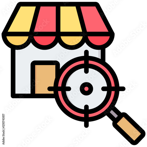 Market Concentration Outline Color Icon