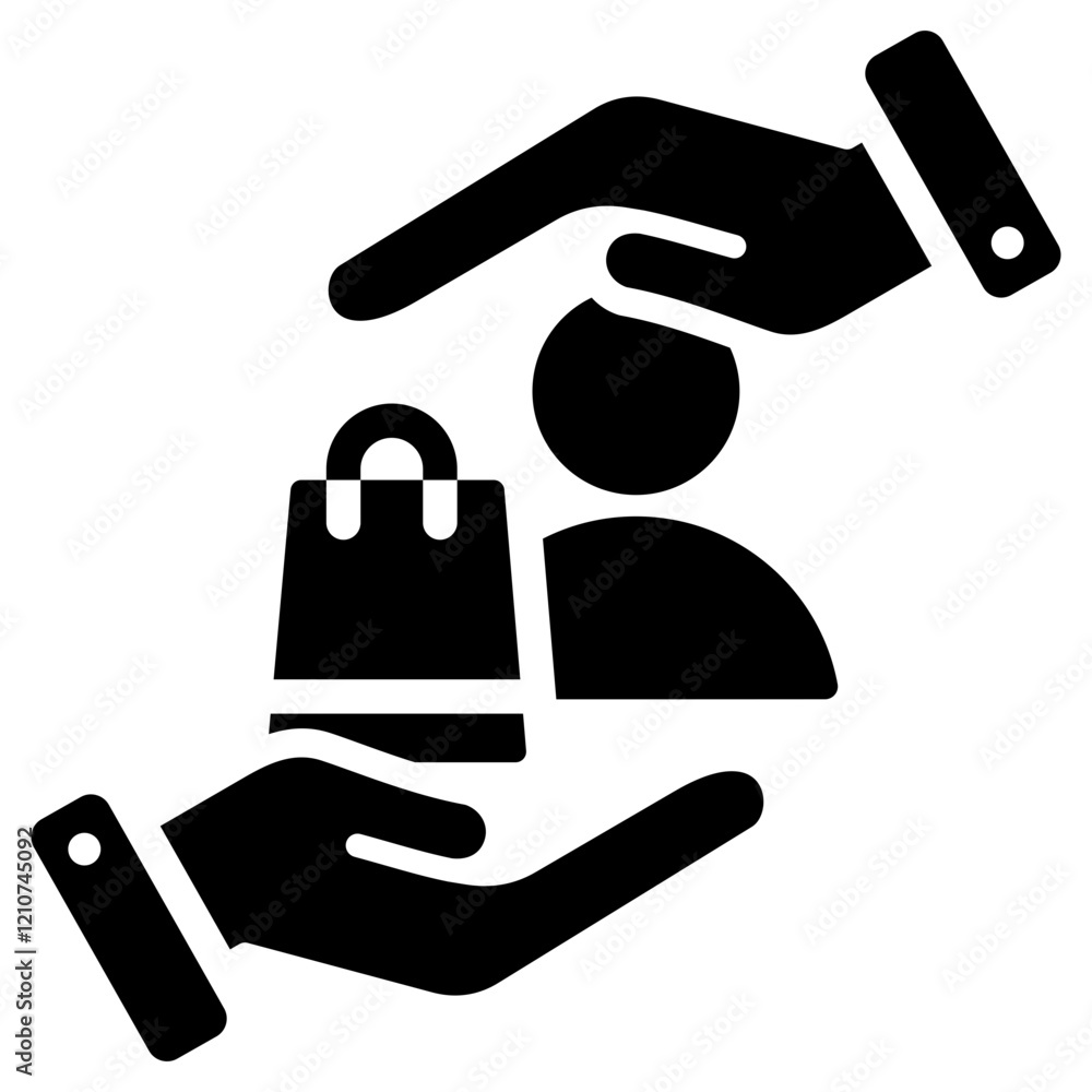 Obraz premium Consumer Welfare Glyph Icon